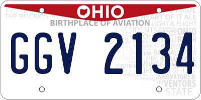 OH license plate GGV2134