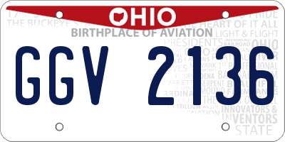 OH license plate GGV2136