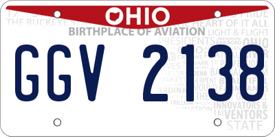 OH license plate GGV2138