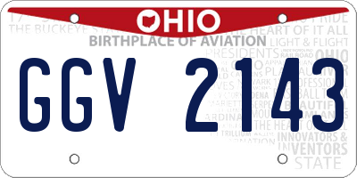 OH license plate GGV2143