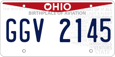 OH license plate GGV2145