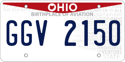 OH license plate GGV2150