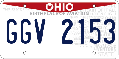 OH license plate GGV2153