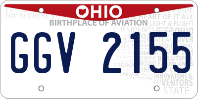 OH license plate GGV2155