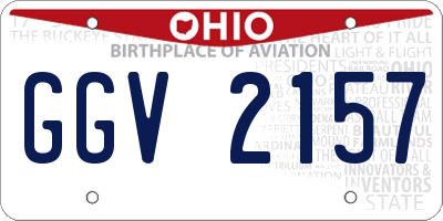 OH license plate GGV2157
