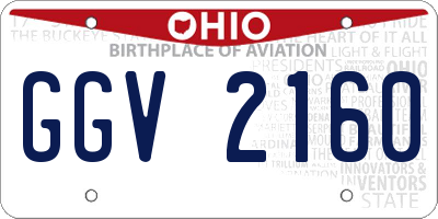 OH license plate GGV2160