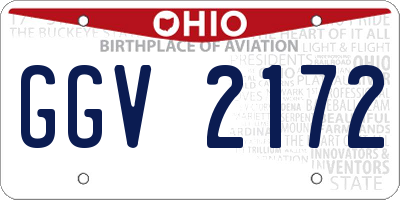 OH license plate GGV2172