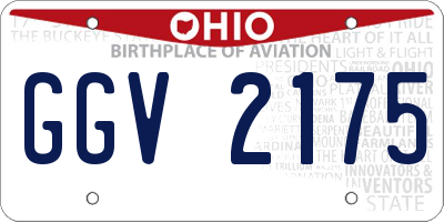 OH license plate GGV2175