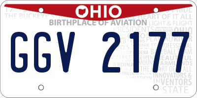 OH license plate GGV2177