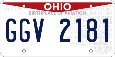 OH license plate GGV2181