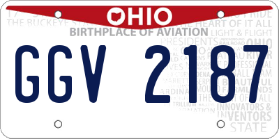 OH license plate GGV2187