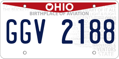 OH license plate GGV2188