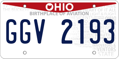 OH license plate GGV2193