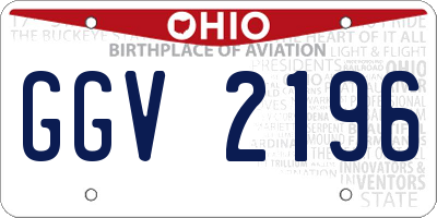 OH license plate GGV2196
