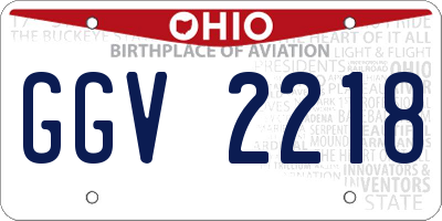 OH license plate GGV2218