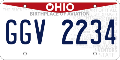 OH license plate GGV2234
