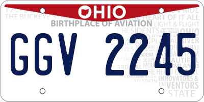 OH license plate GGV2245