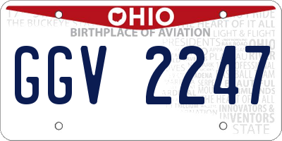 OH license plate GGV2247