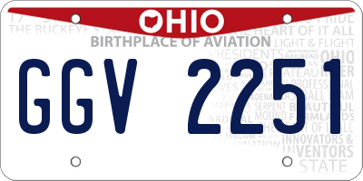 OH license plate GGV2251