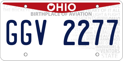 OH license plate GGV2277