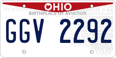 OH license plate GGV2292