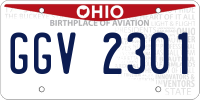 OH license plate GGV2301