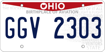 OH license plate GGV2303