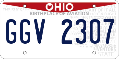OH license plate GGV2307