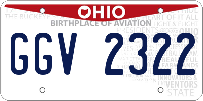 OH license plate GGV2322