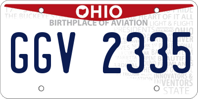 OH license plate GGV2335