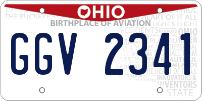 OH license plate GGV2341