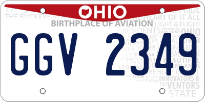 OH license plate GGV2349