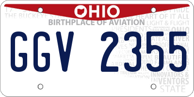 OH license plate GGV2355