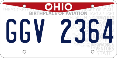 OH license plate GGV2364