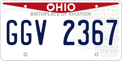 OH license plate GGV2367