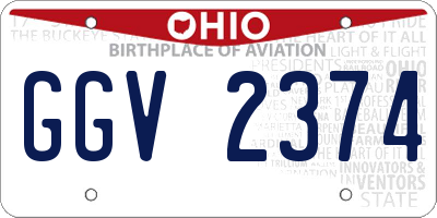 OH license plate GGV2374