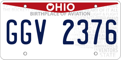 OH license plate GGV2376