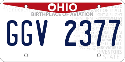 OH license plate GGV2377