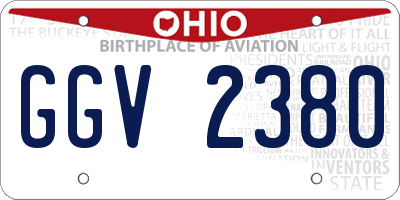 OH license plate GGV2380