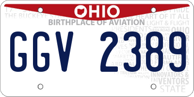 OH license plate GGV2389