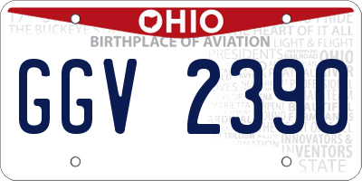 OH license plate GGV2390