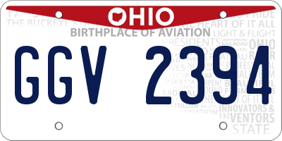 OH license plate GGV2394