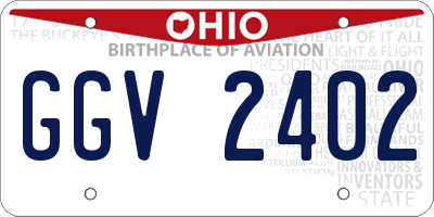 OH license plate GGV2402