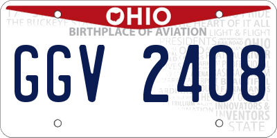 OH license plate GGV2408
