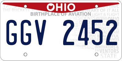 OH license plate GGV2452