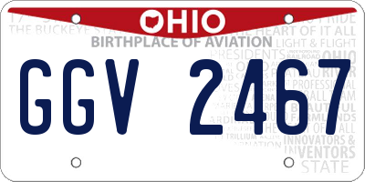 OH license plate GGV2467