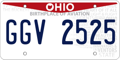 OH license plate GGV2525