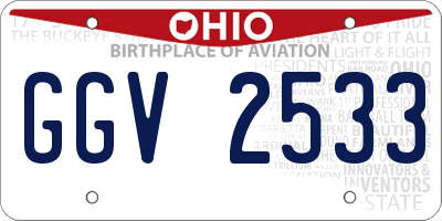 OH license plate GGV2533