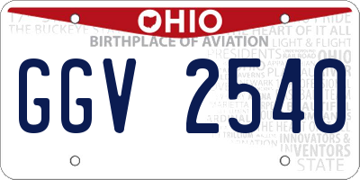 OH license plate GGV2540