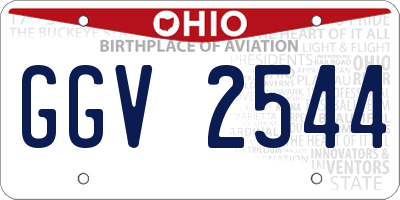 OH license plate GGV2544